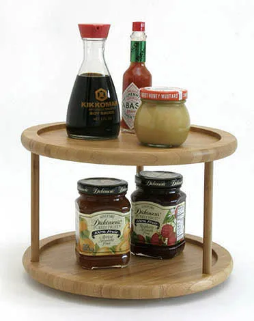 10 Inch Bamboo Two-Tier Lazy Susan Turntable
