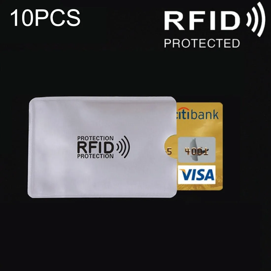 10 Rfid Blocking Aluminum Foil Card Holders - 9.1x6.3cm - Pack of 10