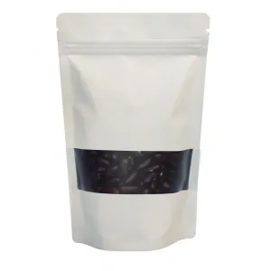 10 x 7g Mylar Bags - Matte White Window - Stand Up Pouch