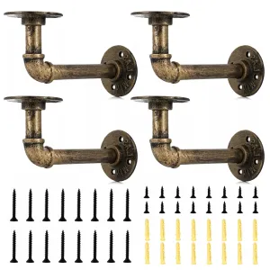 1/2/4pcs 15x8cm Pipe Shelf Bracket Iron Industrial Pipe Shelf Bracket Mounting Bracket Holder Storage Holders Racks Home