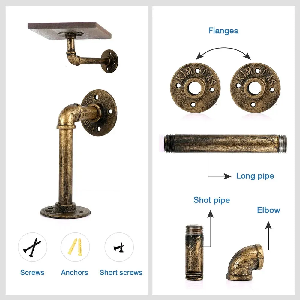 1/2/4pcs 15x8cm Pipe Shelf Bracket Iron Industrial Pipe Shelf Bracket Mounting Bracket Holder Storage Holders Racks Home