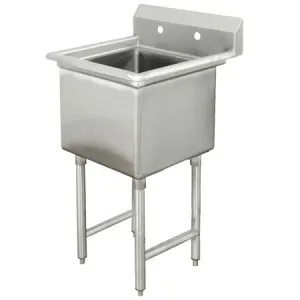 18" x 18" 1 COMPARTMENT CENTER DRAIN SINKS  - No Drainboard