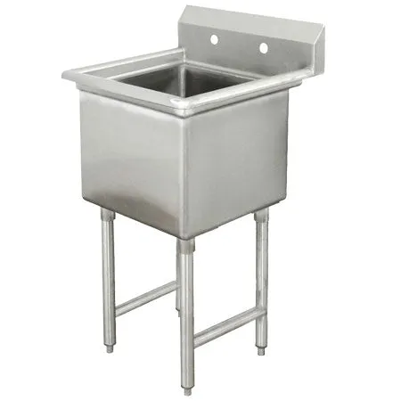 18" x 18" 1 COMPARTMENT CENTER DRAIN SINKS  - No Drainboard
