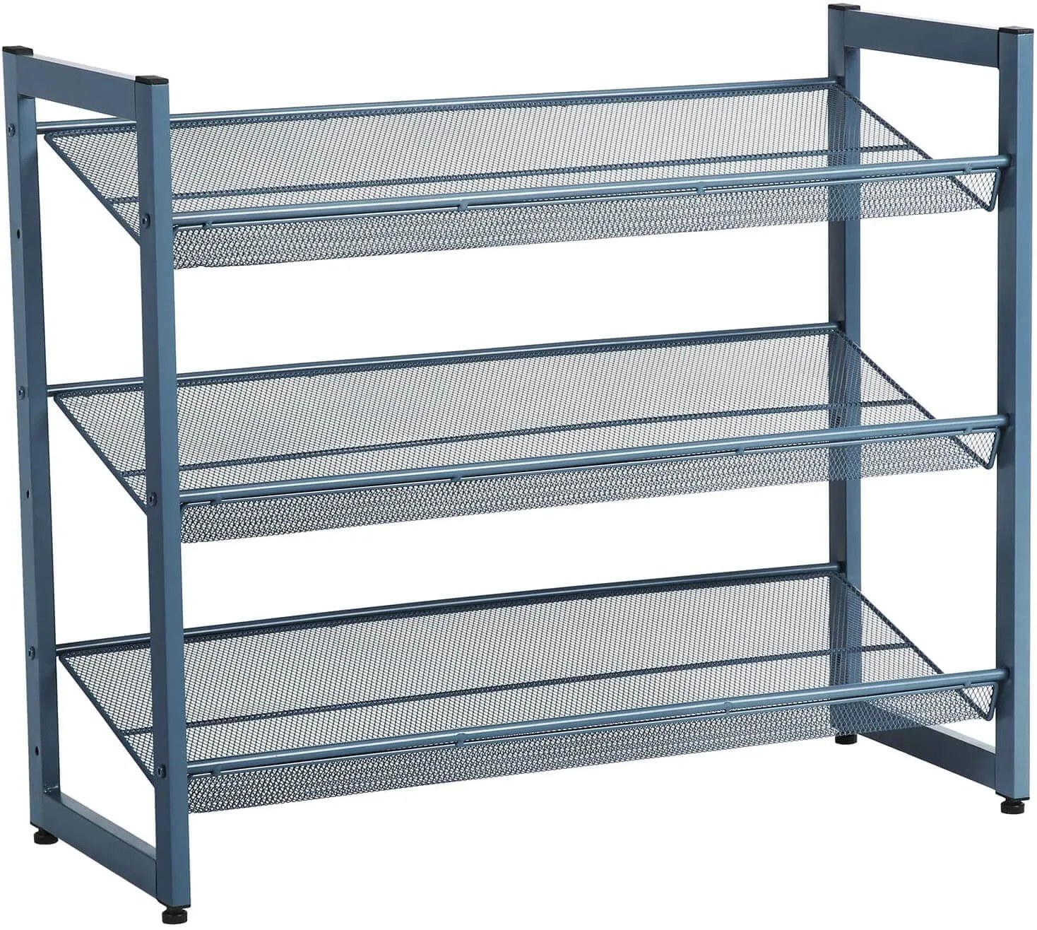 3-Tier Stackable Metal Rack Flat & Slant Adjustable Shoe Organizer Shelf for Closet Bedroom Entryway 291"x 122" x 247" Bronze
