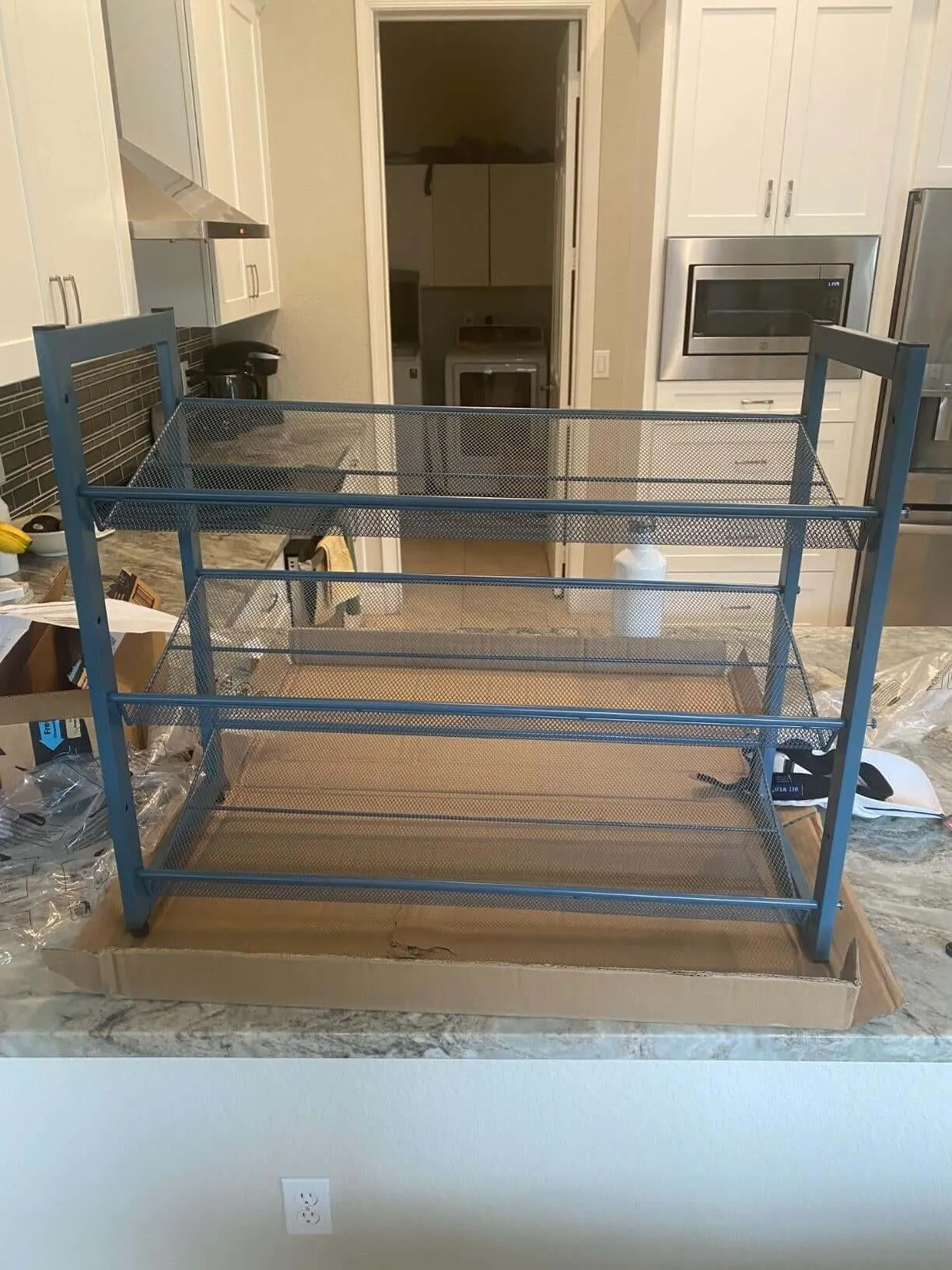 3-Tier Stackable Metal Rack Flat & Slant Adjustable Shoe Organizer Shelf for Closet Bedroom Entryway 291"x 122" x 247" Bronze