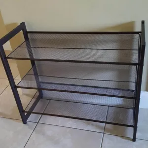 3-Tier Stackable Metal Rack Flat & Slant Adjustable Shoe Organizer Shelf for Closet Bedroom Entryway 291"x 122" x 247" Bronze