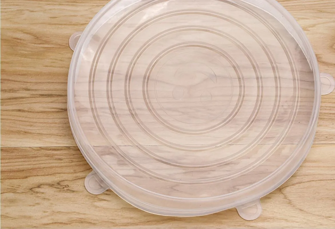 4~6 Pack Stretch Reusable Silicone Bowl Food Storage Wraps Cover Seal Fresh Lids