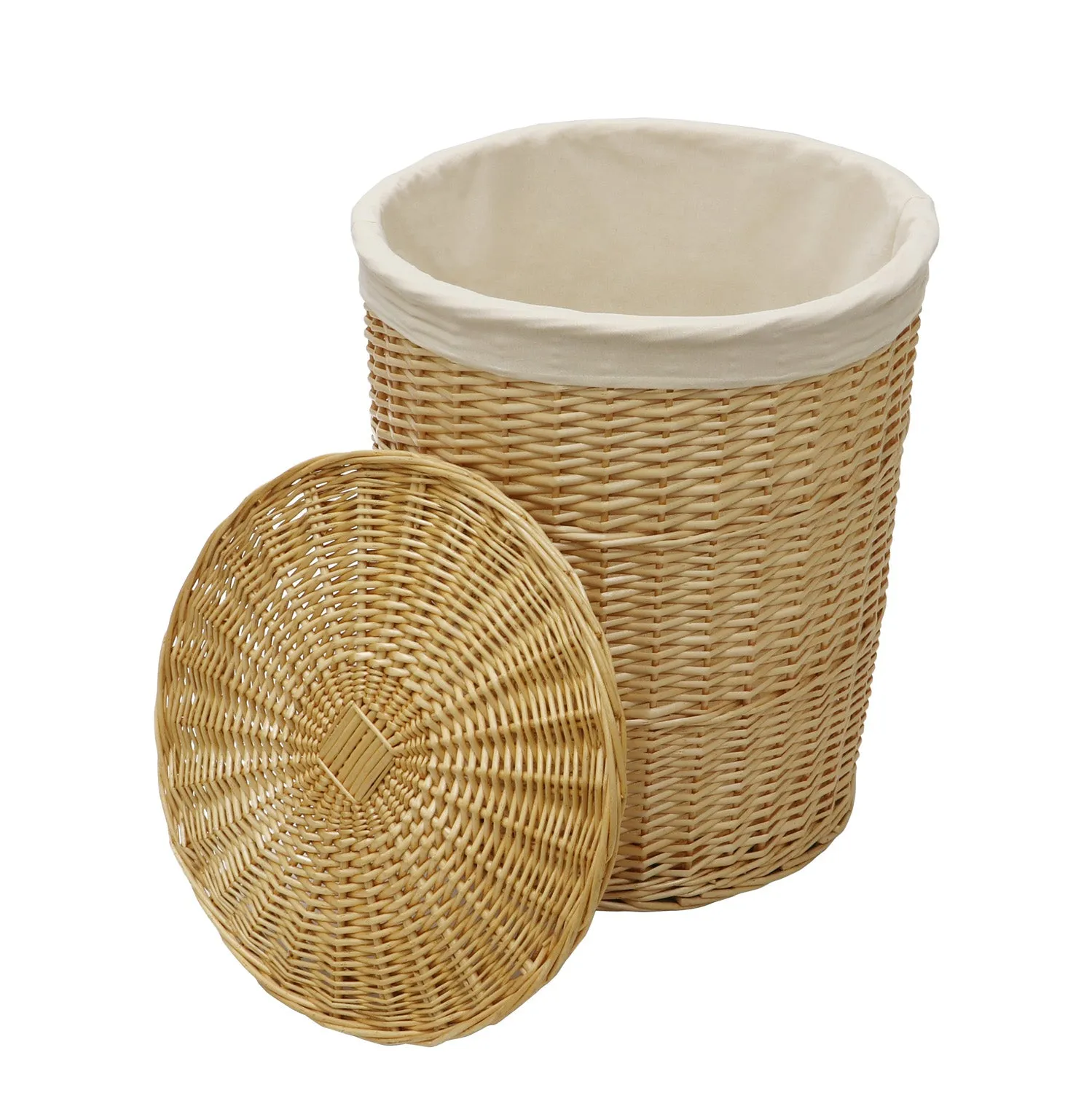 Acacia Honey Willow Round Laundry Baskets and Bins Set