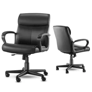 Adjustable Computer Desk Chair with Lumbar Support,Padded Armrest,Swivel Rolling