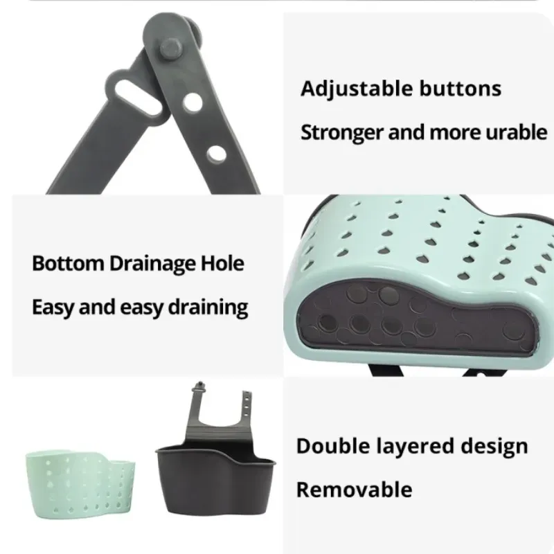 Adjustable Sink Storage and Drainage Rack for Kitchen Faucet