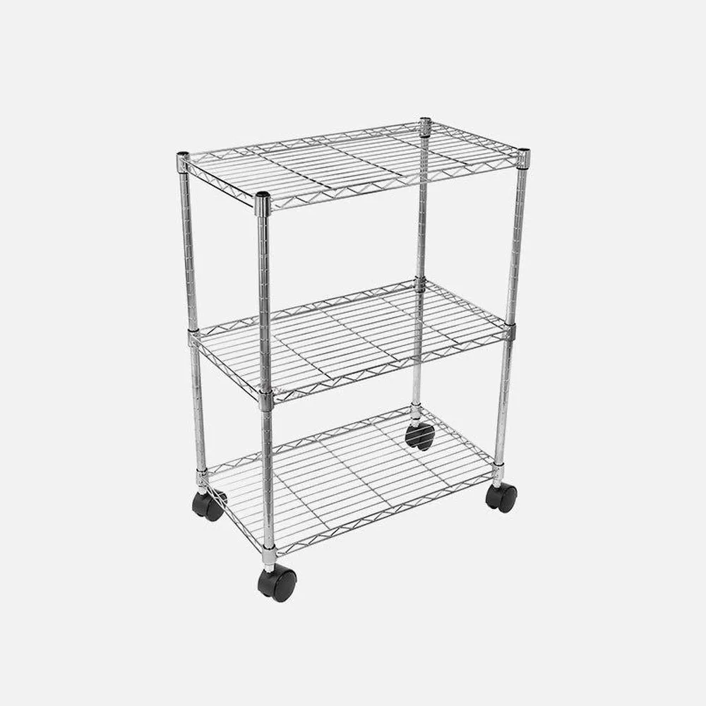 Adjustable Steel Storage Chrome Shelves 3-Tier