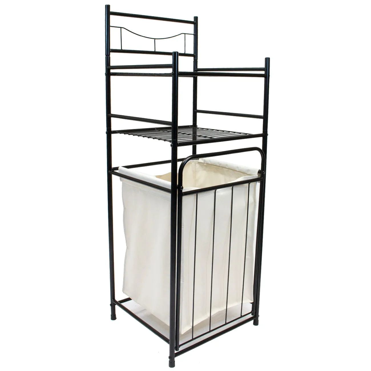 Bathroom Tower Shelf Hamper