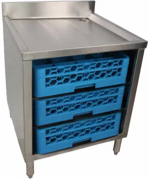 BK Resources UB4-21-GC242 24" x 21" 3 Rack Underbar Glass Rack Storage Unit