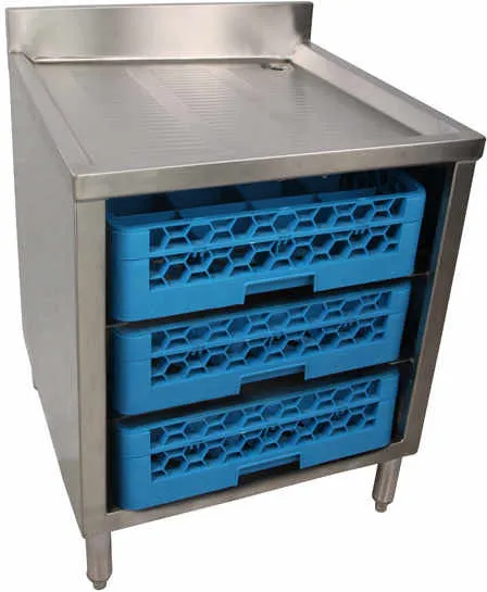 BK Resources UB4-21-GC242 24" x 21" 3 Rack Underbar Glass Rack Storage Unit