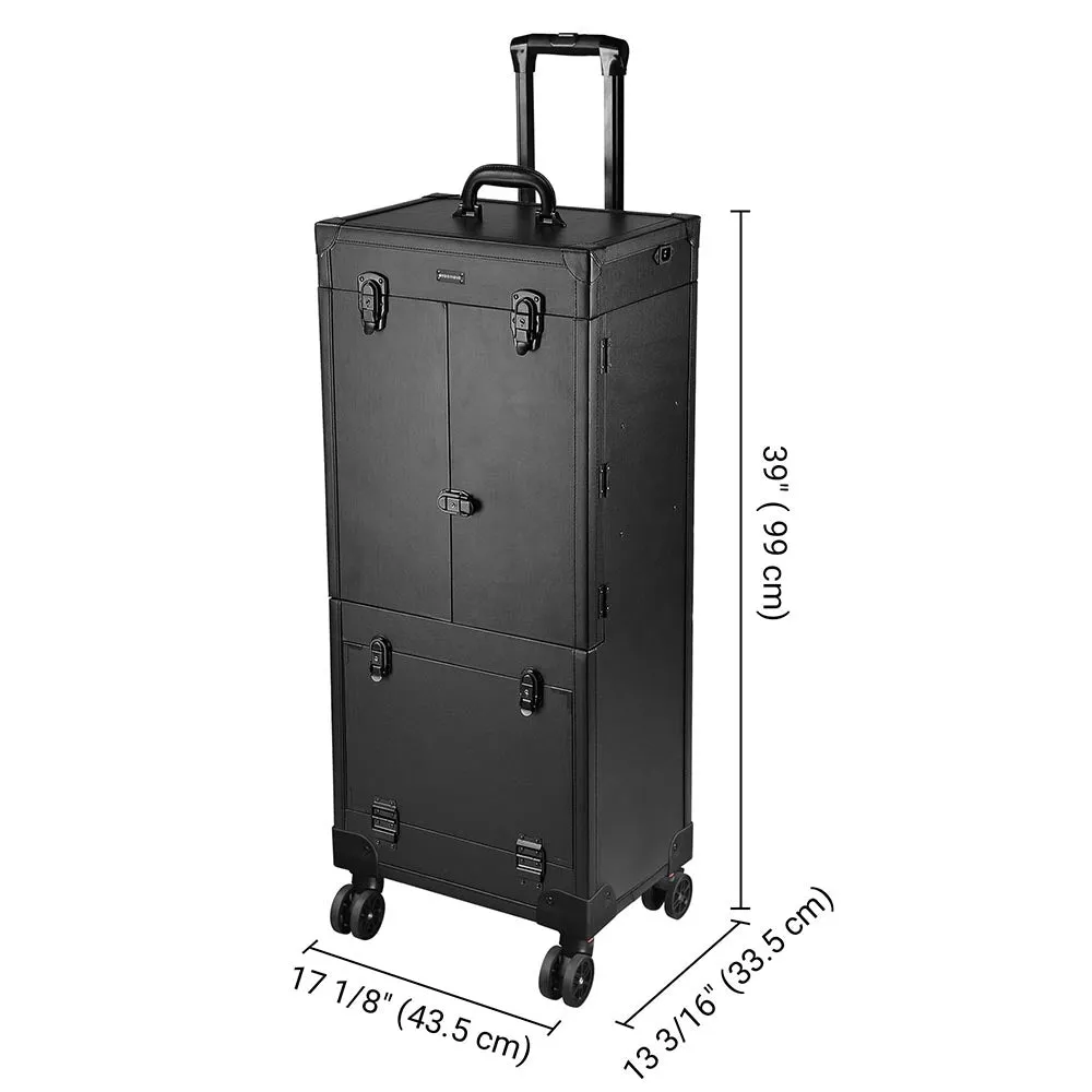 Byootique Black Pro Artist Multifunction Rolling Makeup Cosmetics Case