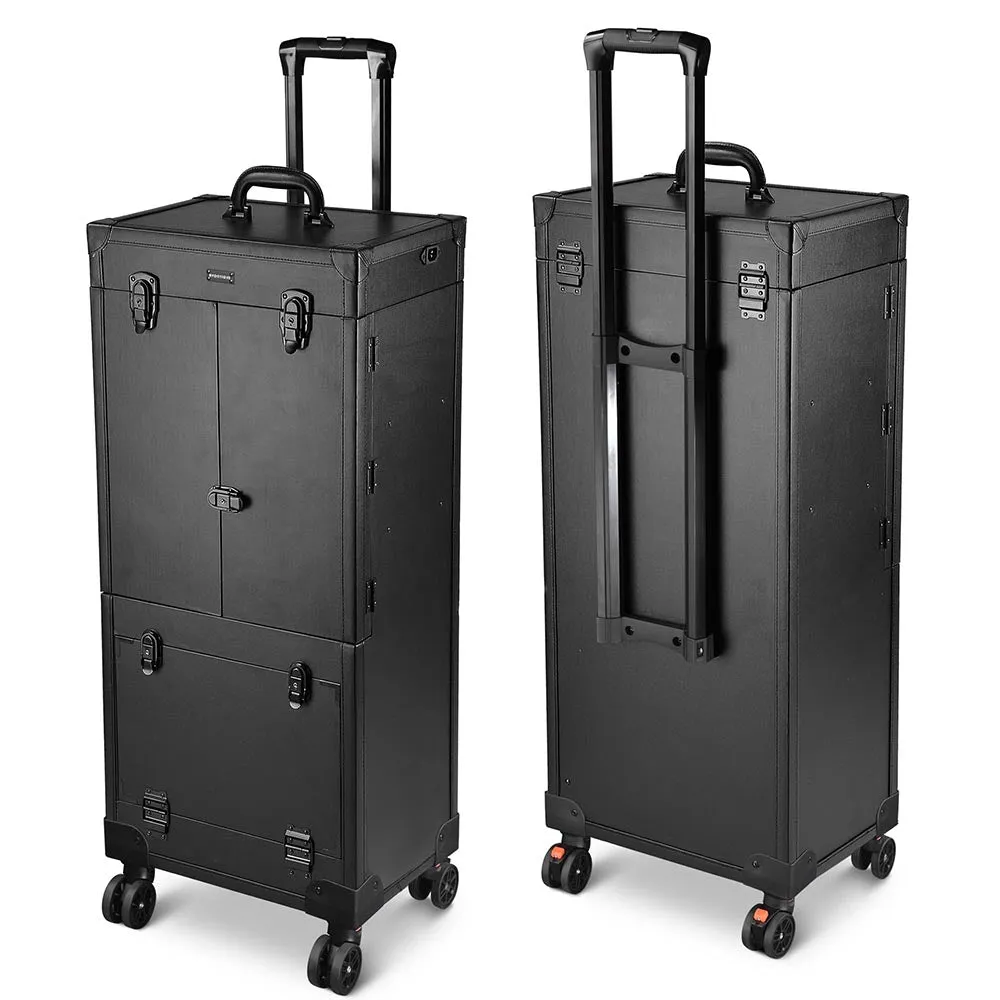 Byootique Black Pro Artist Multifunction Rolling Makeup Cosmetics Case