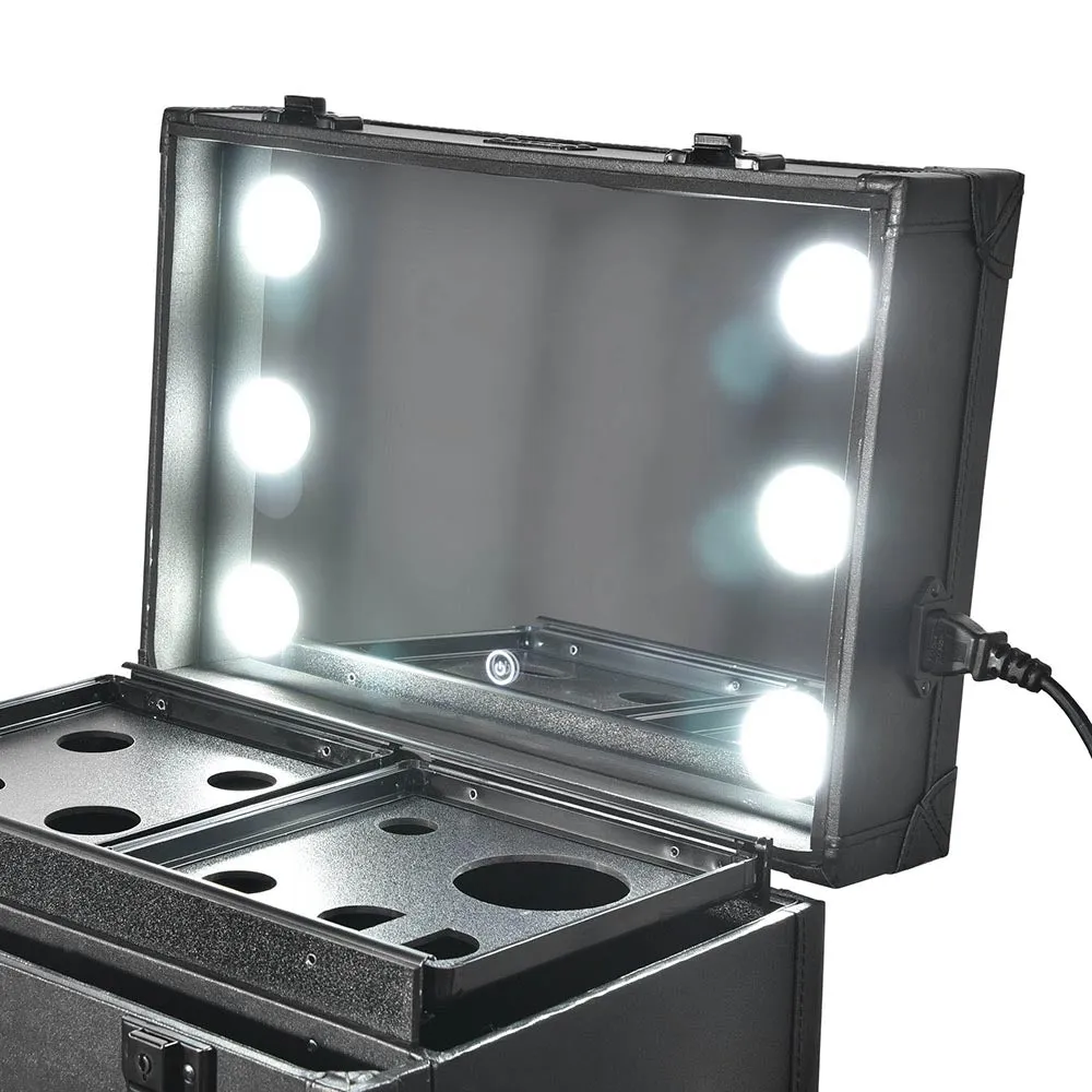 Byootique Black Pro Artist Multifunction Rolling Makeup Cosmetics Case
