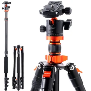 Camera Tripods Aluminum Travel Vlog Dslr Tripod Monopod with 360 Degree Panorama Ball Head Loading Up to 10kg
