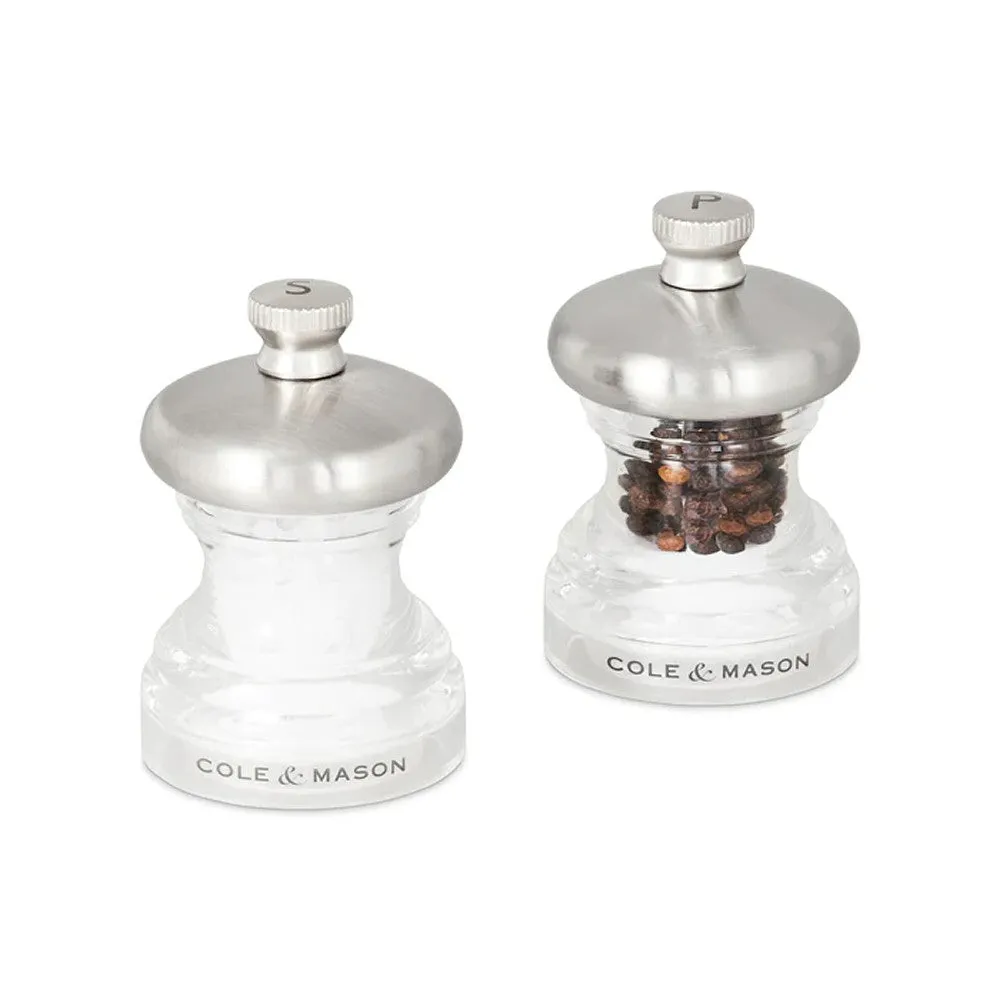 Cole & Mason 6.5cm Silver Button Mini Salt & Pepper Mill