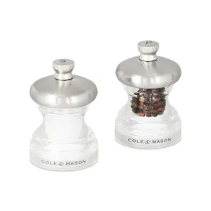 Cole & Mason 6.5cm Silver Button Mini Salt & Pepper Mill
