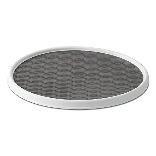 Copco 255-0186 Non-Skid Pantry Cabinet Lazy Susan Turntable, 18-Inch, White/Gray - 2555-0186