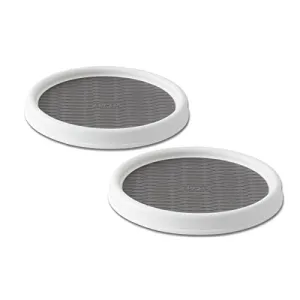 Copco Non-Skid Pantry Cabinet Lazy Susan Turntable, 9-Inch, White/Gray 2