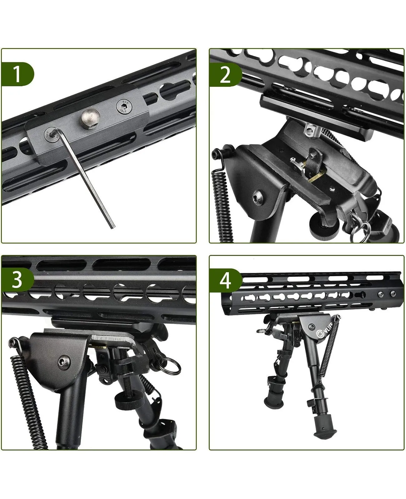 CVLIFE 6-9 Inches Bipod with Keymod Mount Adapter - Global