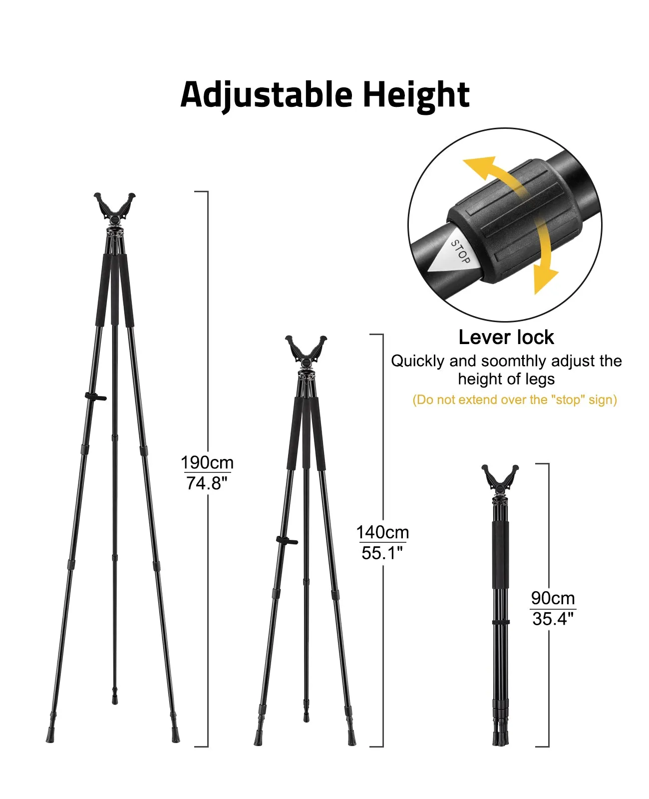 Cvlife Shooting Tripods for Rifles with 360° QD V Yoke Rest