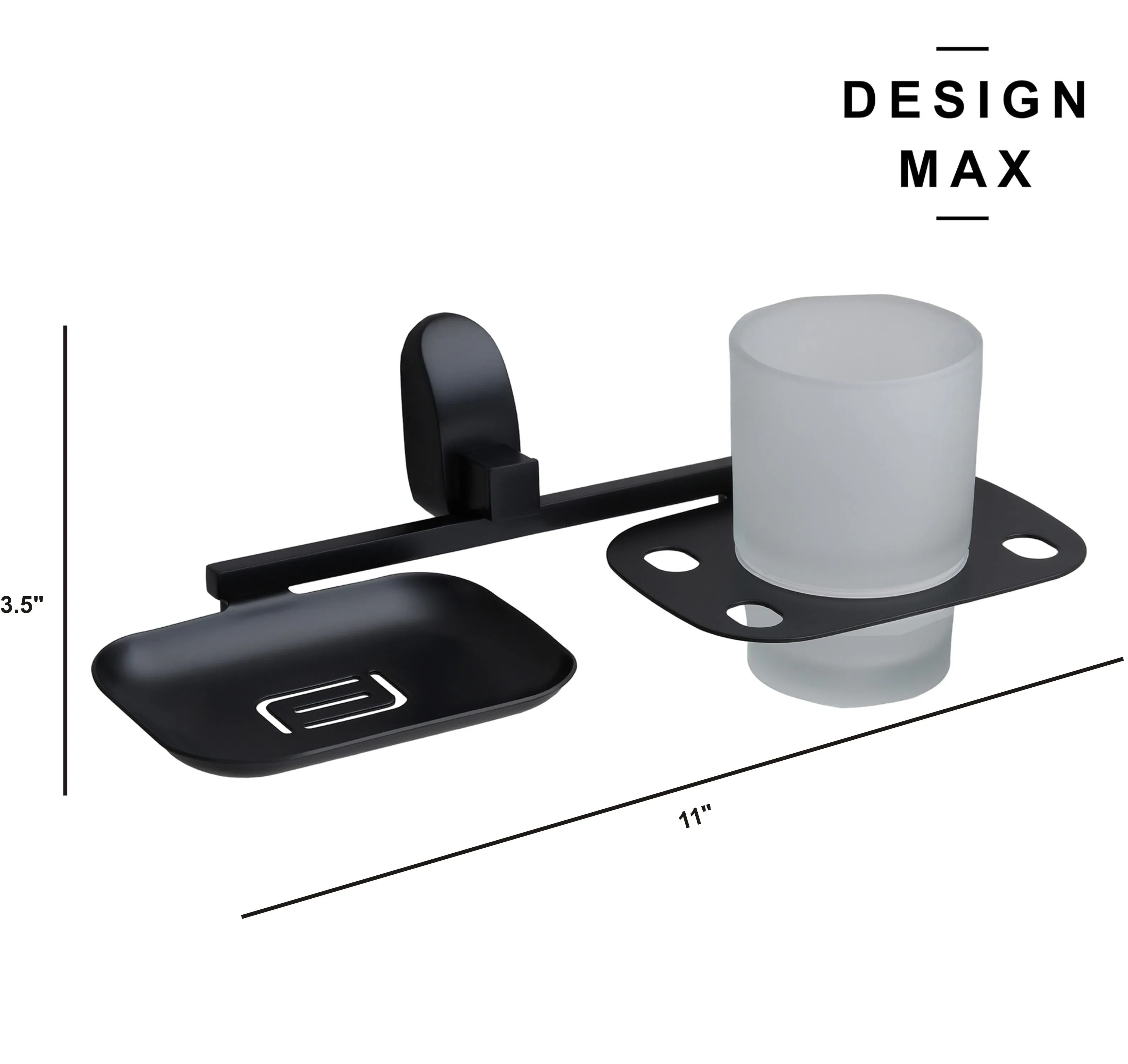 Double Wall Mounted Soap Dispenser and Glass Holder