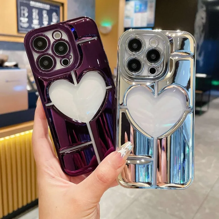 Electroplating 3D Hollow Love TPU Phone Case