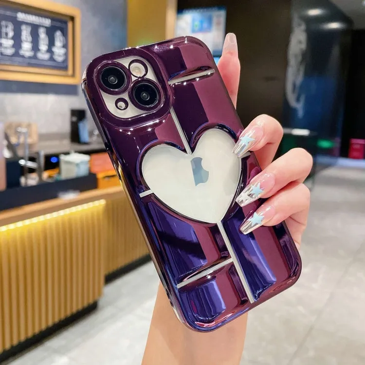 Electroplating 3D Hollow Love TPU Phone Case