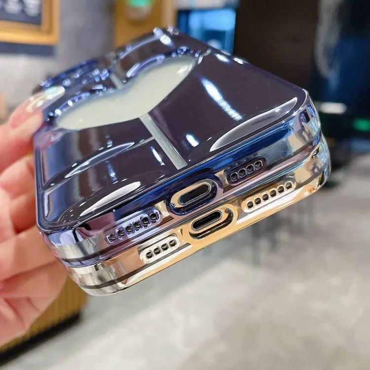 Electroplating 3D Hollow Love TPU Phone Case