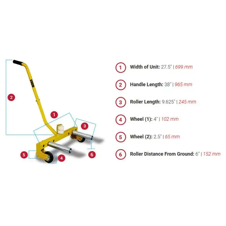 Esco 70134 HD Adjustable Wheel Dolly