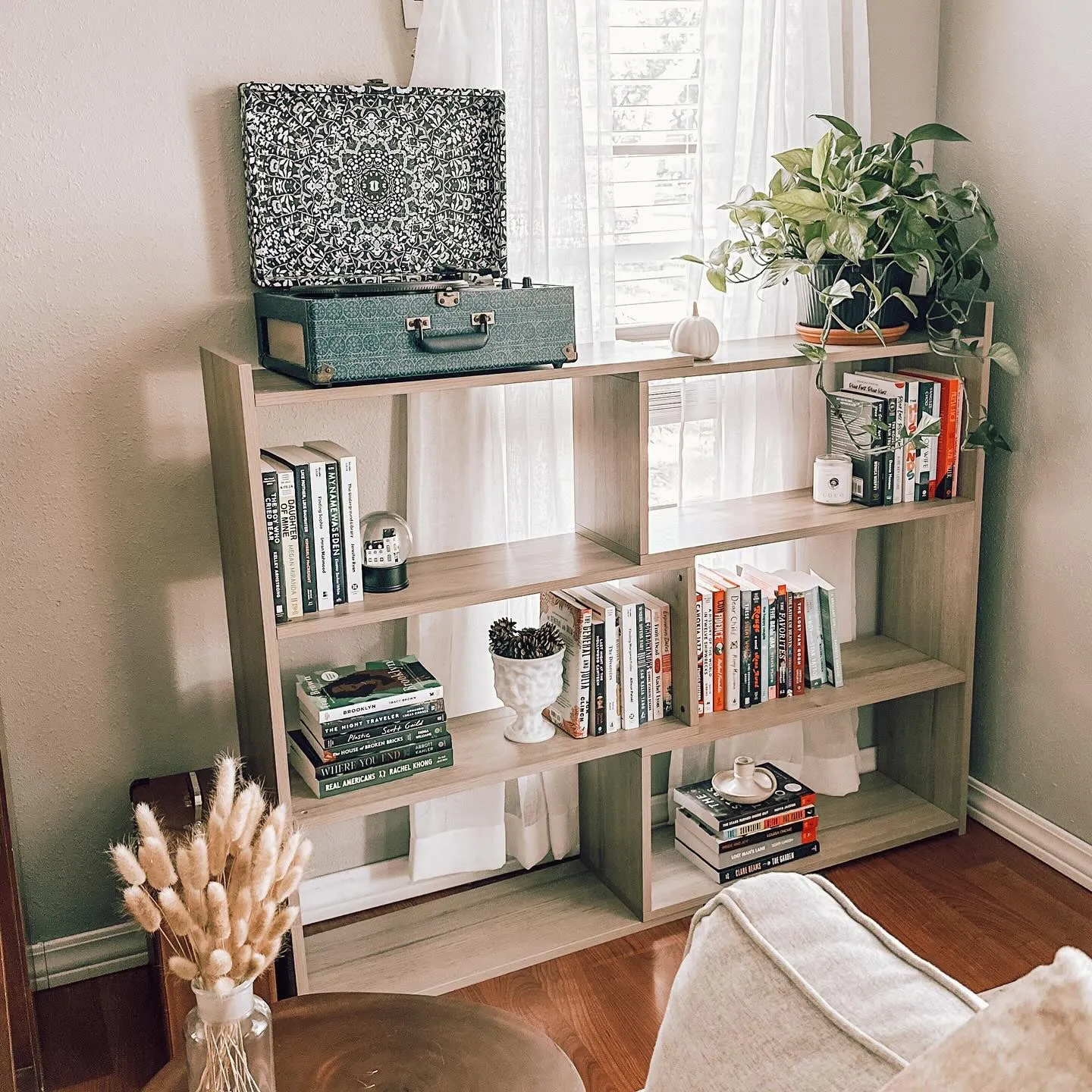 Kaboon 4-Tier Shelving Unit--Oak