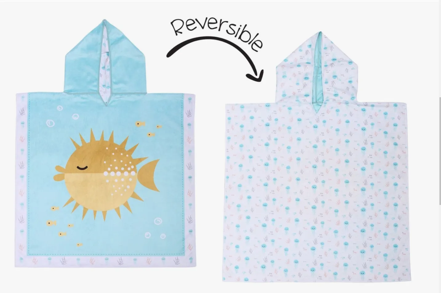 Kids UPF50  Reversible Cover-Up - Blowfish/Jelly Fish