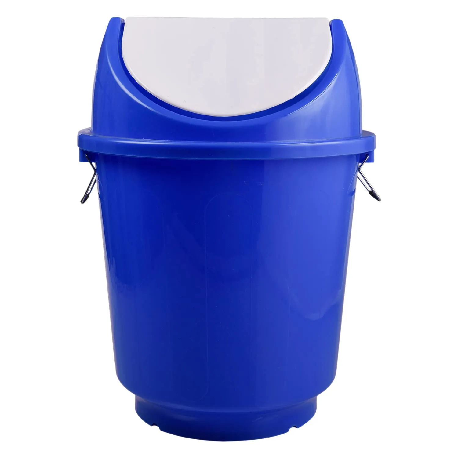 Kuber Industries Swinging Lid Dustbin|Plastic Garbage Waste Bin|Trash Can with Handle for Bathroom|Shop|Office|25 Liter (Blue)