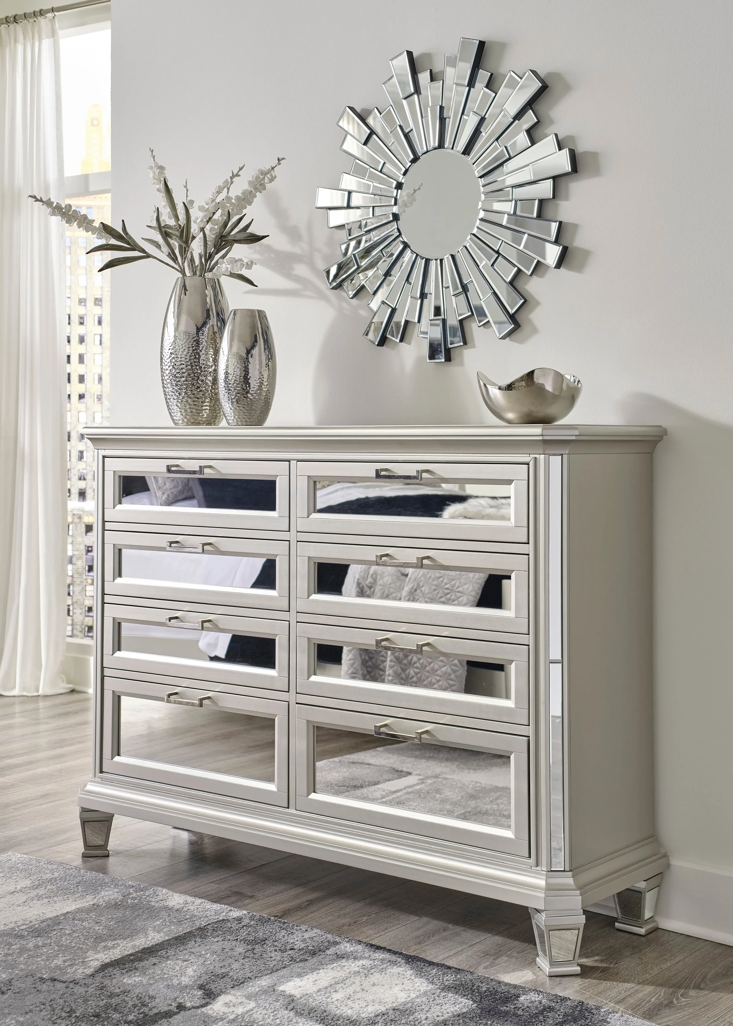 Lindenfield Blizz Black Velvet Upholstered with Storage Bedroom Set