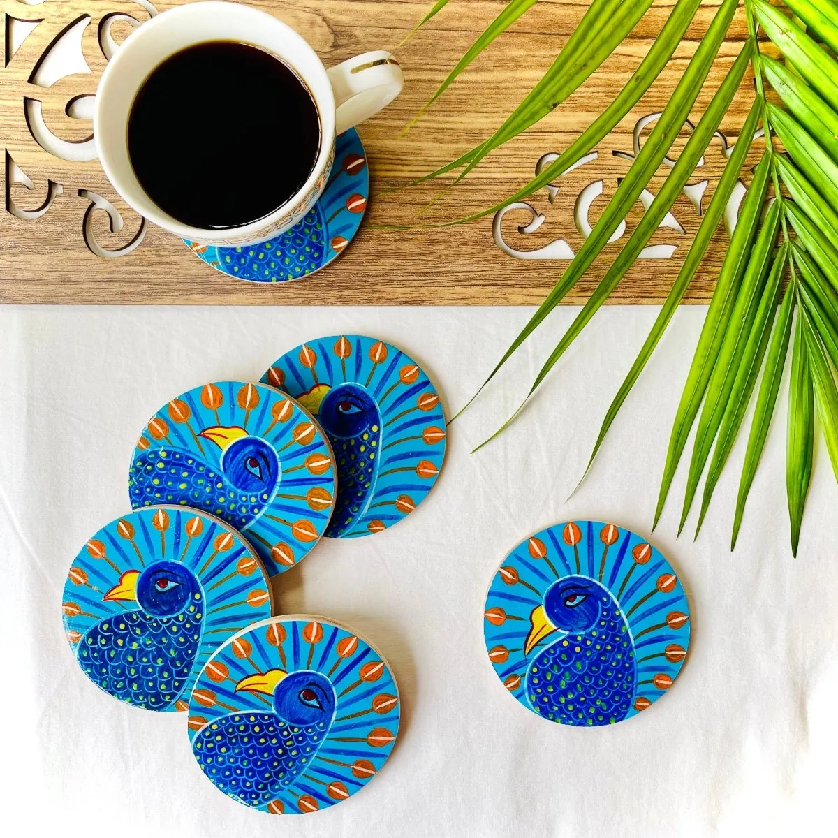Mayur - Round Wooden Coasters