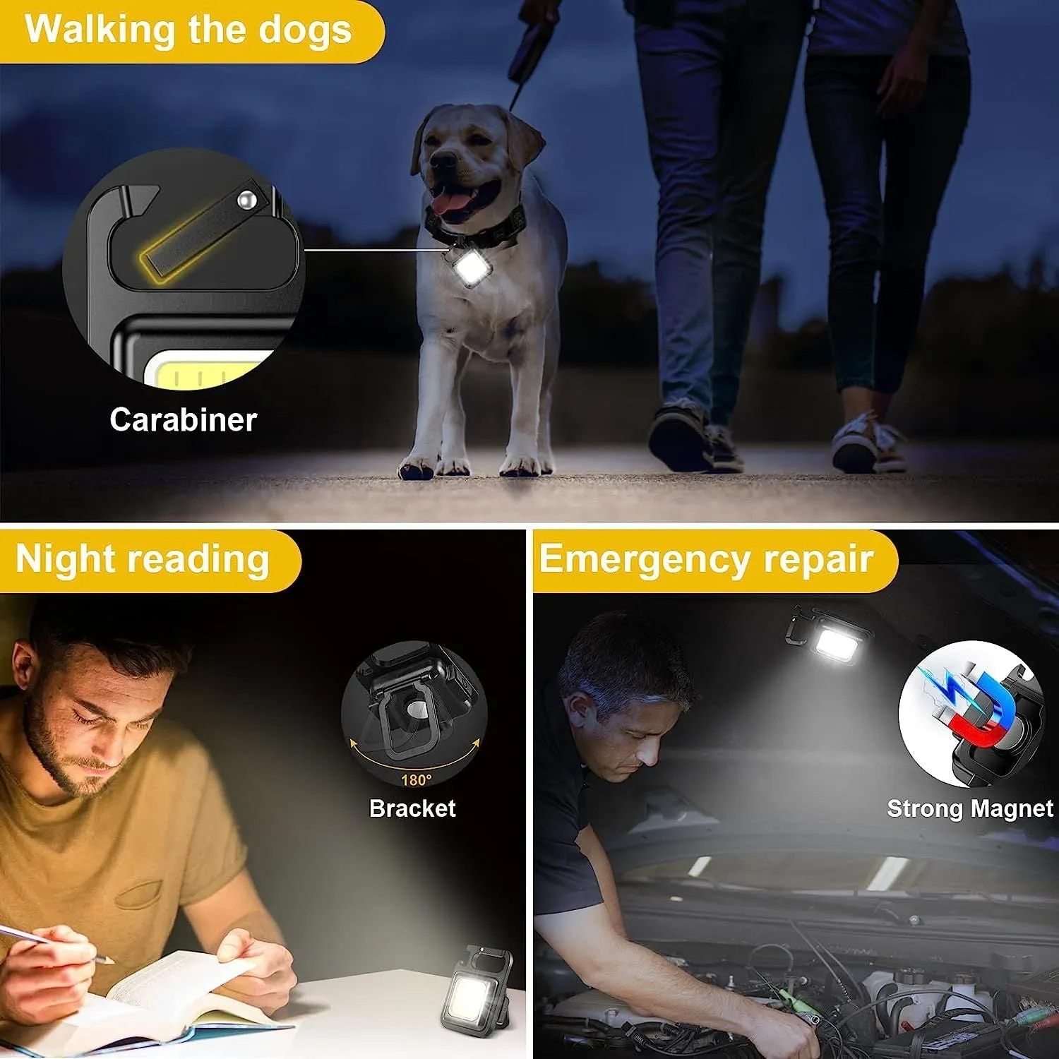 Mini COB Rechargeable Keychain Light