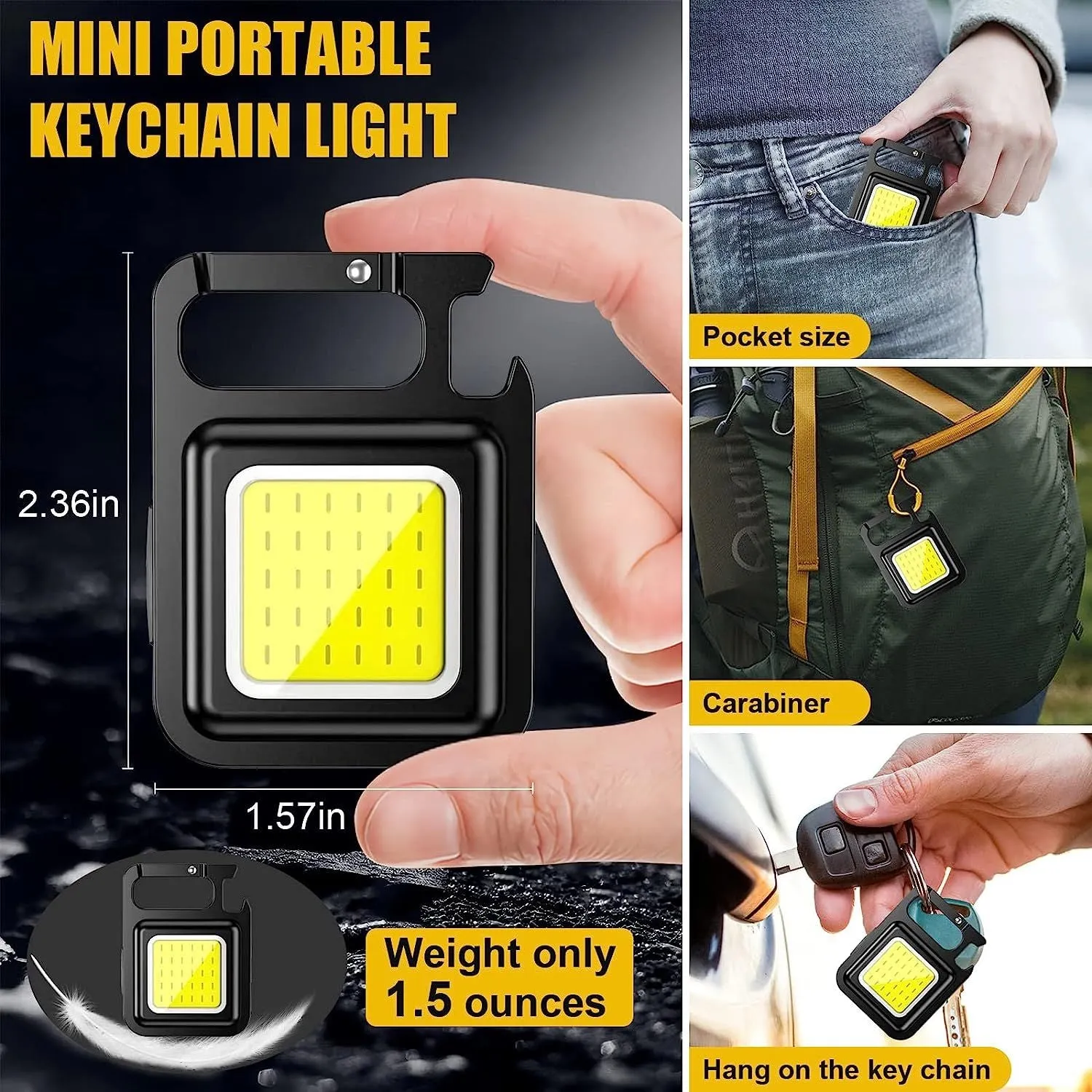 Mini COB Rechargeable Keychain Light