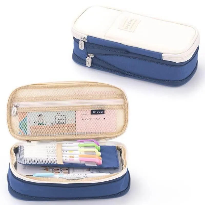 Multi-Compartment Pencil Case Pouch