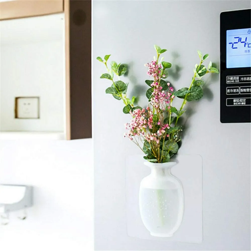 Nika Silicone Sticky Floret Wall Vase (Medium, Multicolour)