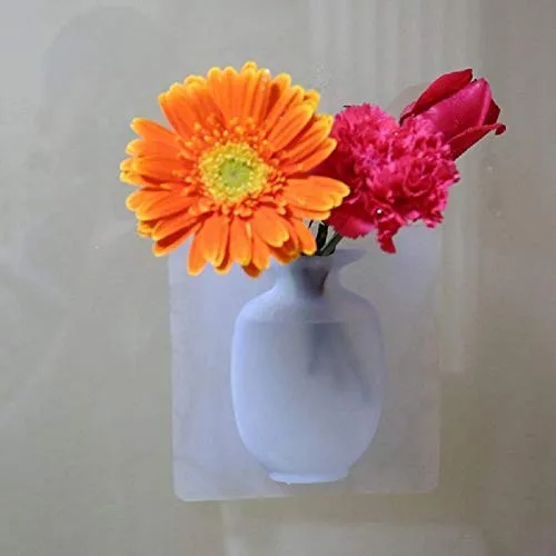Nika Silicone Sticky Floret Wall Vase (Medium, Multicolour)