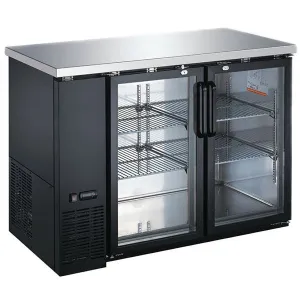 Omcan 50058 49" Glass Door Back Bar Refrigerator - 11.8 Cu Ft