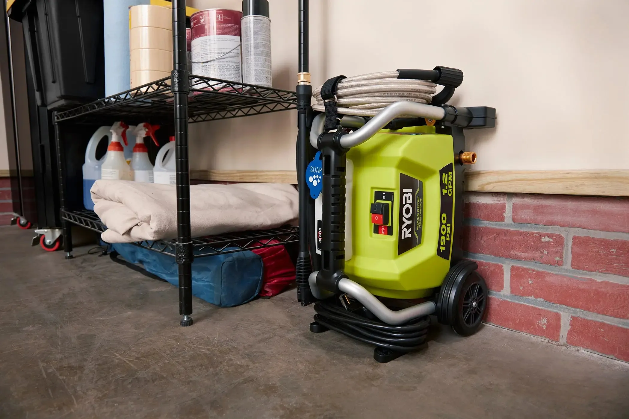 Open Box -  RYOBI 1900 PSI 1.2 GPM Cold Water Wheeled Electric Pressure Washer