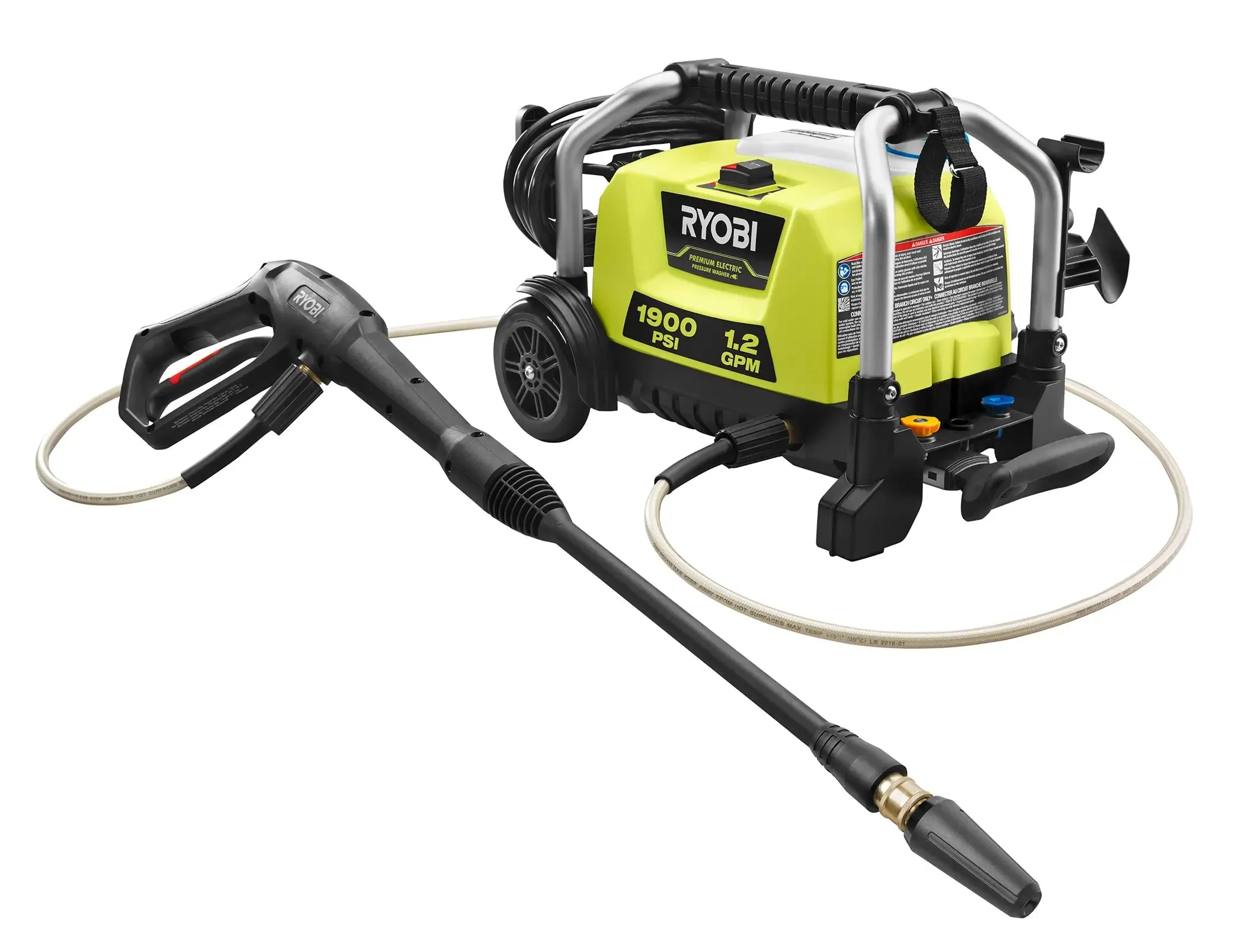 Open Box -  RYOBI 1900 PSI 1.2 GPM Cold Water Wheeled Electric Pressure Washer