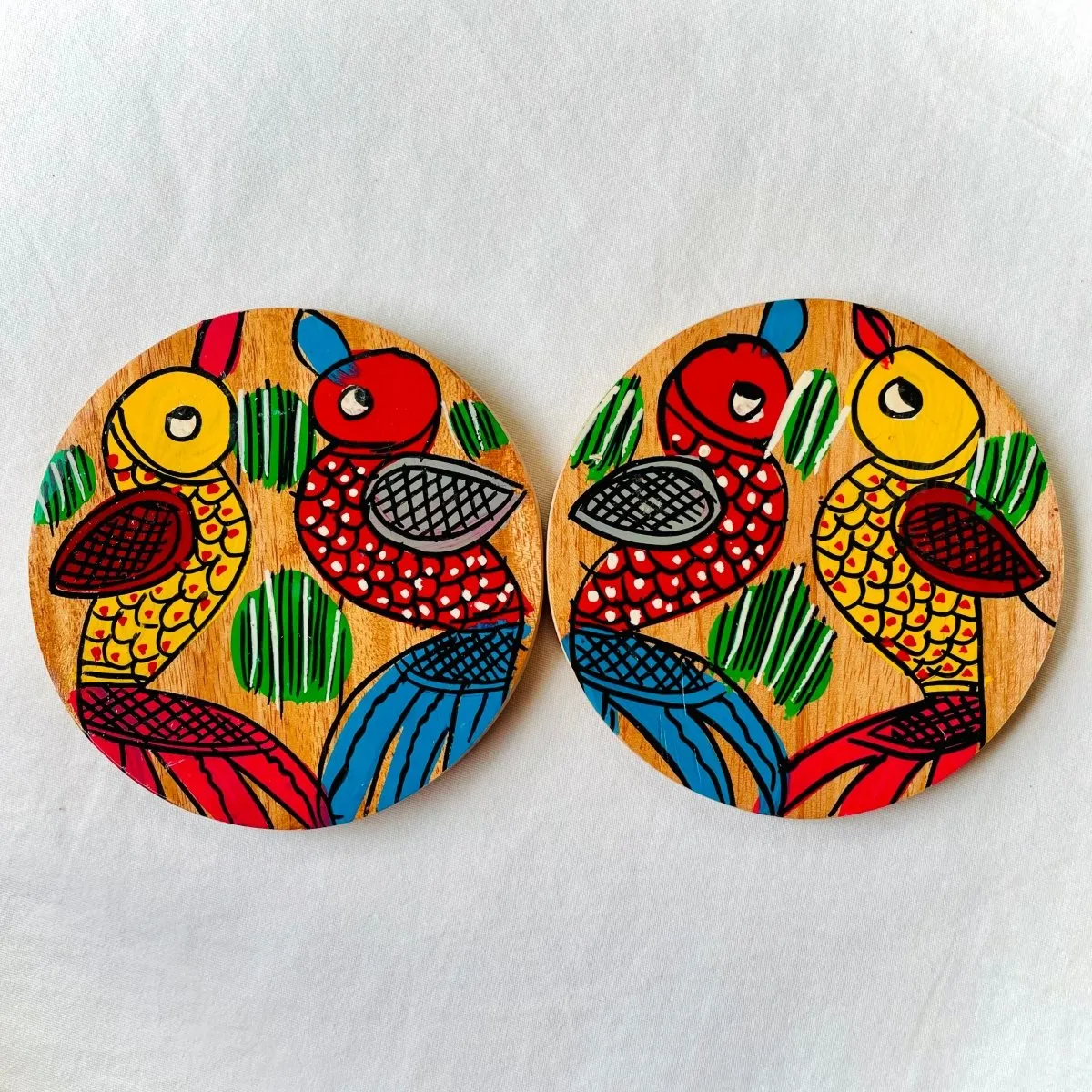 Pakhi - Round Wooden Coasters