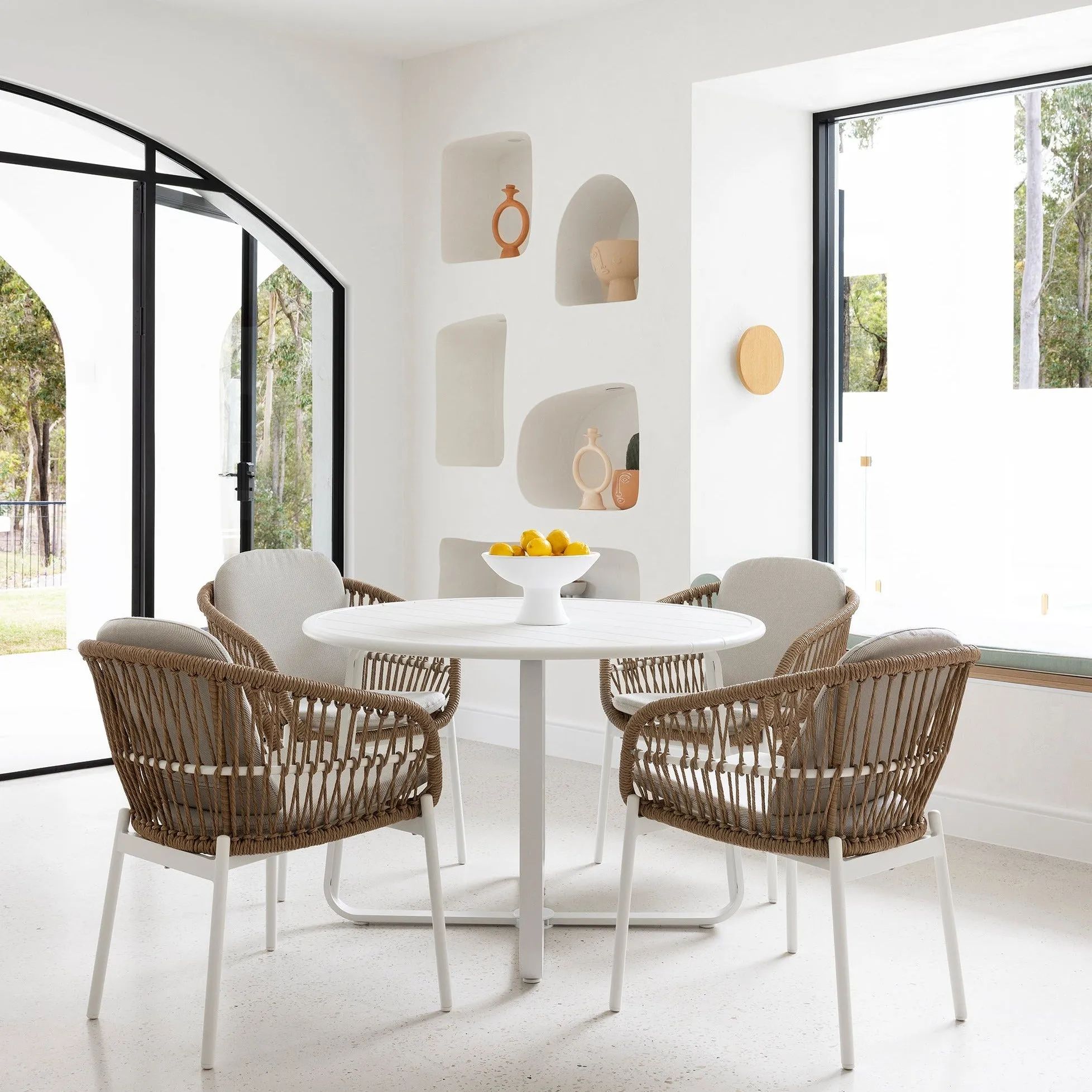 Palma & Amalfi Dining Setting - 5 pce White