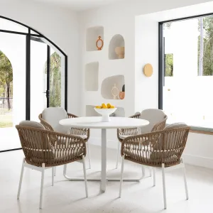Palma & Amalfi Dining Setting - 5 pce White