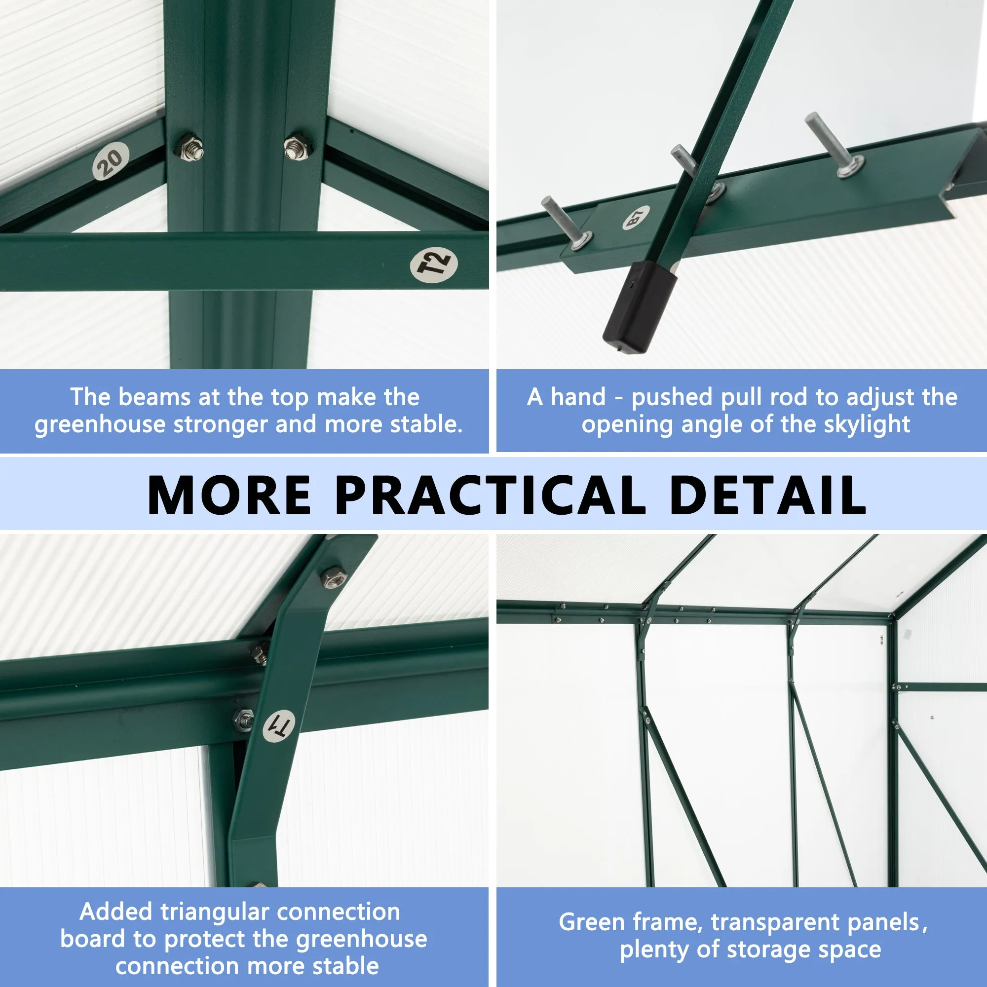 Polycarbonate Greenhouse Raised Base and Anchor Aluminum Heavy Duty